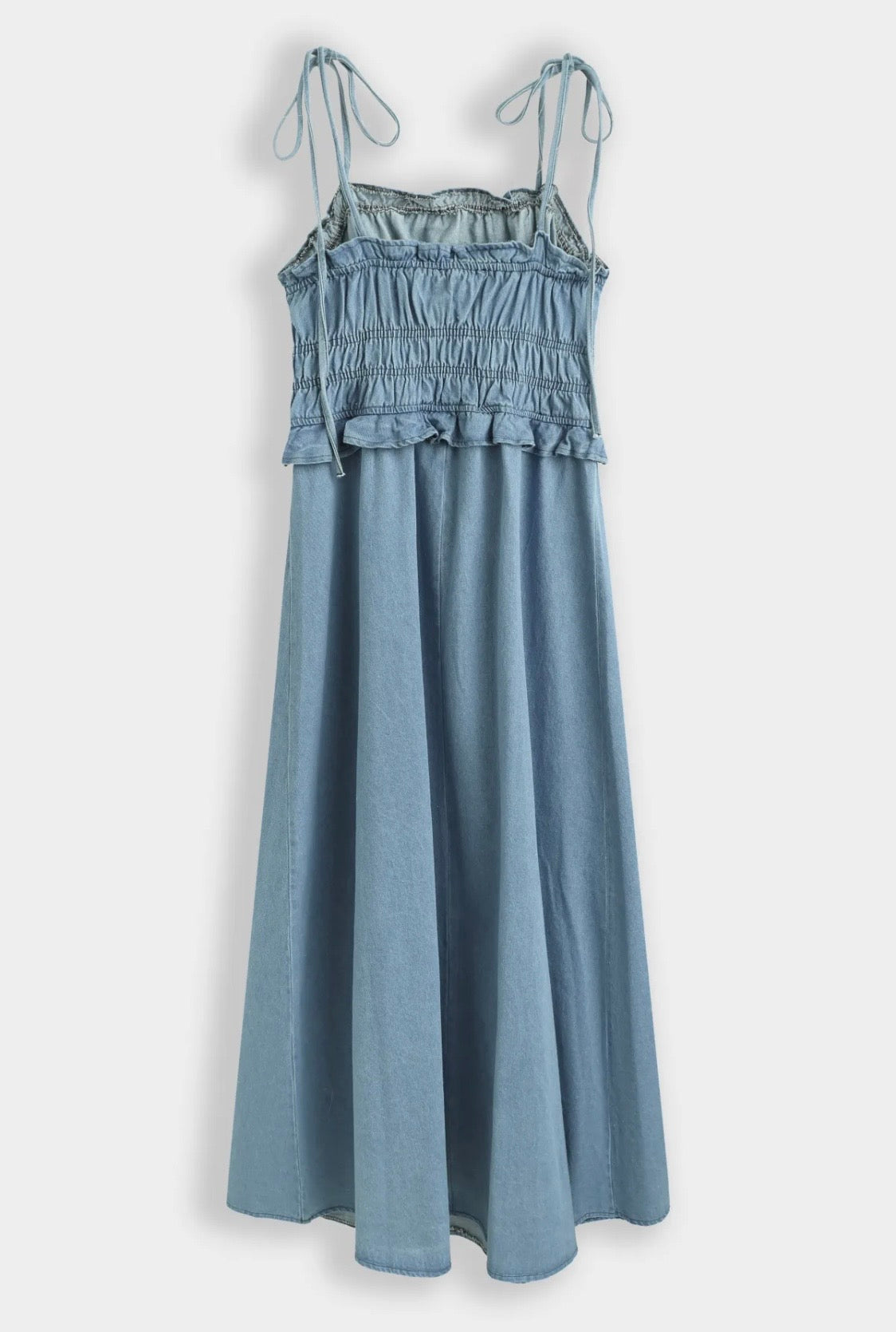 Denim midi jurk - open rug model
