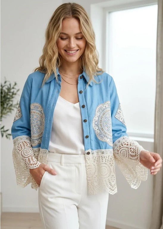 ibBan Artisan Hand Embroidered Canvas Jacket Ishila
