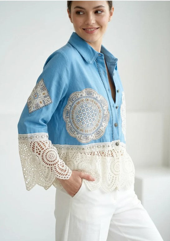 ibBan Artisan Hand Embroidered Canvas Jacket Ishila