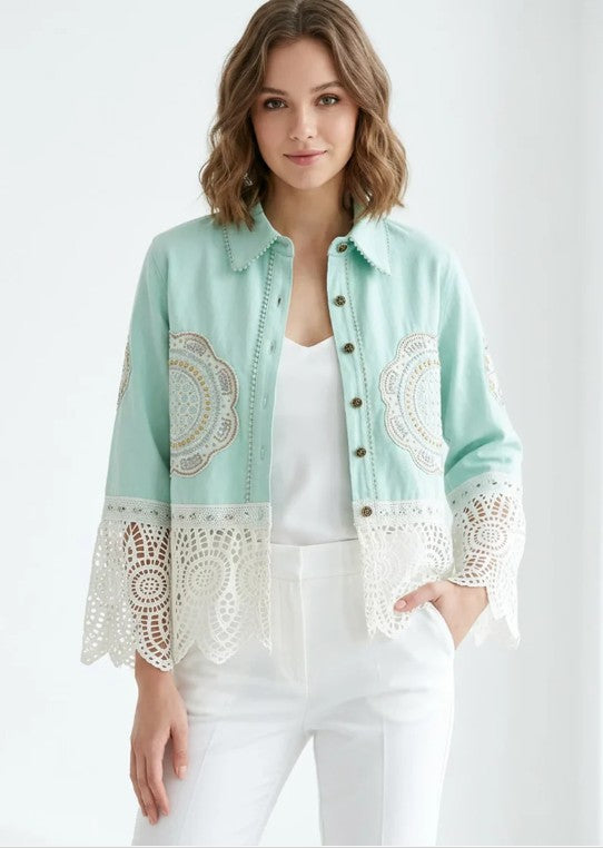 ibBan Artisan Hand Embroidered Canvas Jacket Ishila