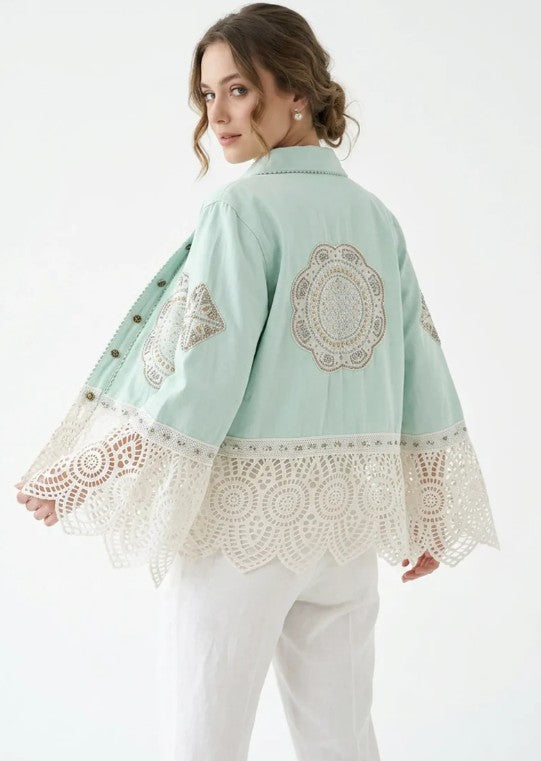 ibBan Artisan Hand Embroidered Canvas Jacket Ishila