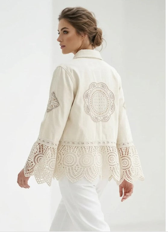 ibBan Artisan Hand Embroidered Canvas Jacket Ishila