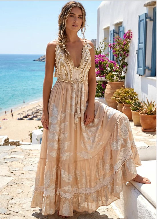 ibBan Hand Embroidered Sleeveless Strap Dress Livia