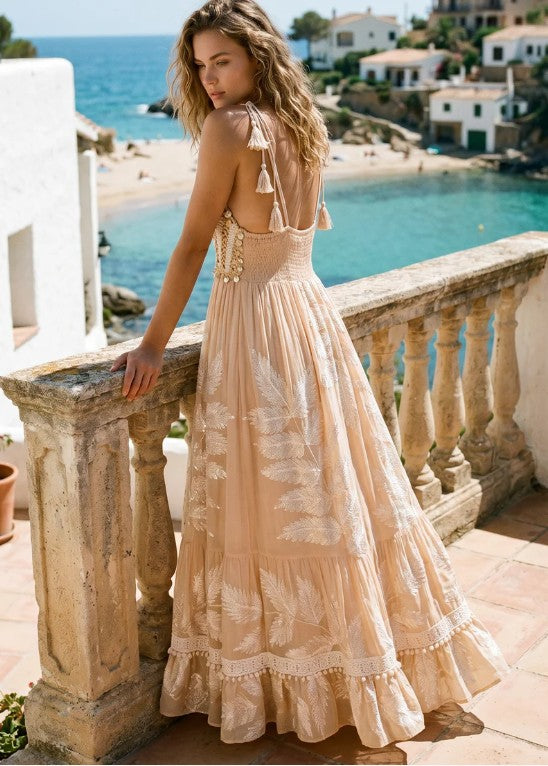 ibBan Hand Embroidered Sleeveless Strap Dress Livia