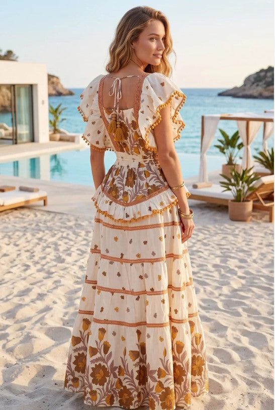 ibBan Cotton Maxi Dress Cowl Neck Nomsa