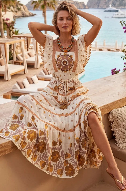 ibBan Cotton Maxi Dress Cowl Neck Nomsa