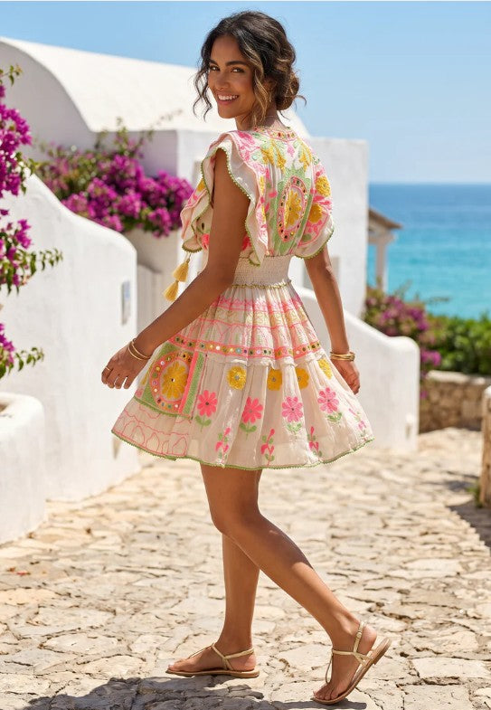 ibBan Hand Embroidered Short Dress Orla