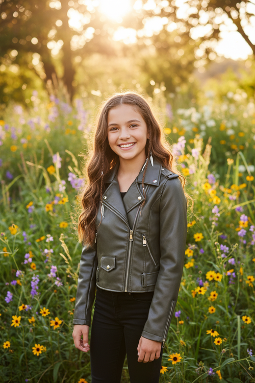 Biker Jacket Khaki Kids Lifestyle