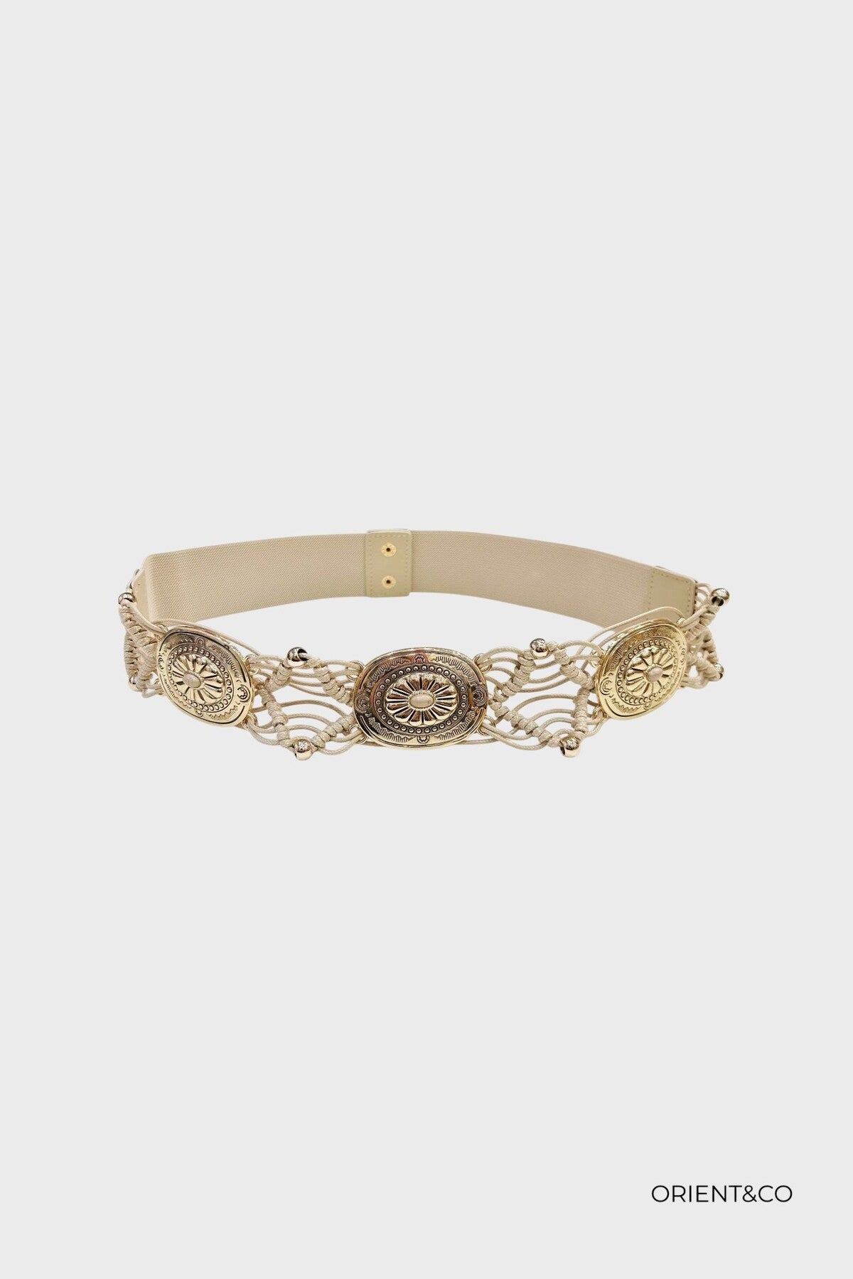 Bohemian medallion tailleriem beige