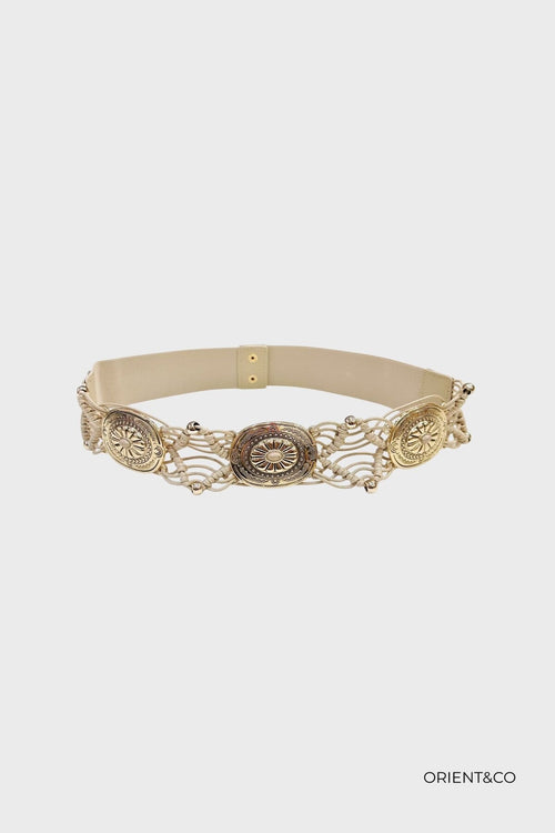 Bohemian medallion tailleriem beige