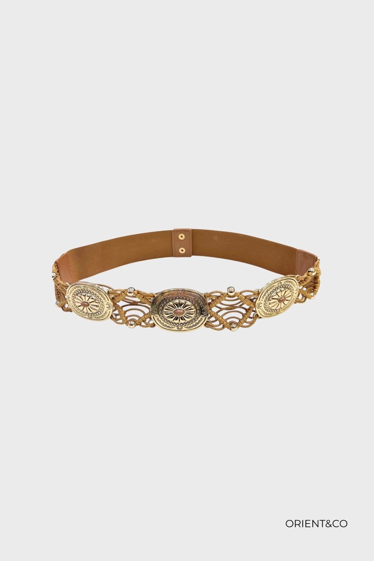 Bohemian medallion tailleriem camel