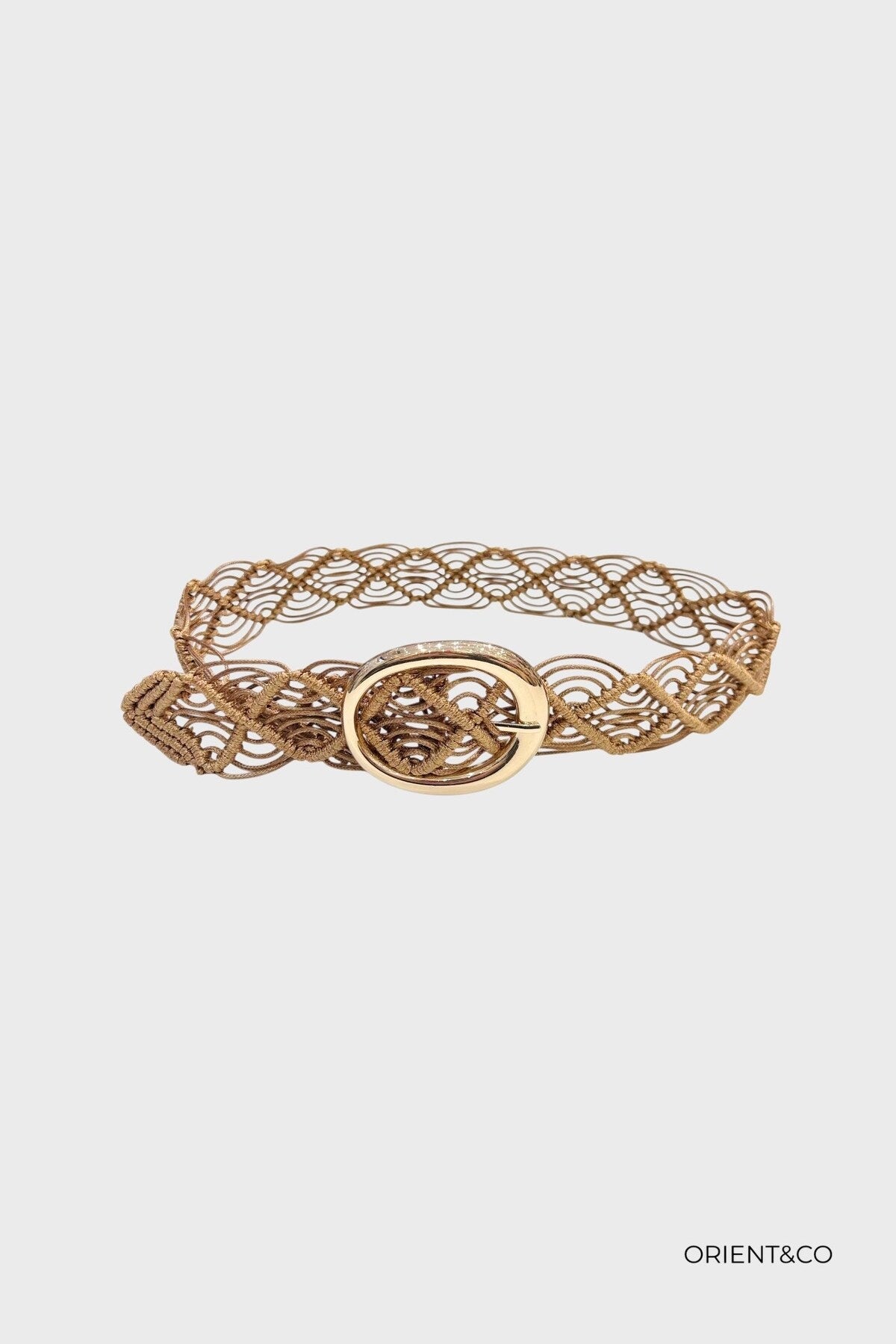 Gevlochten riem camel - productfoto