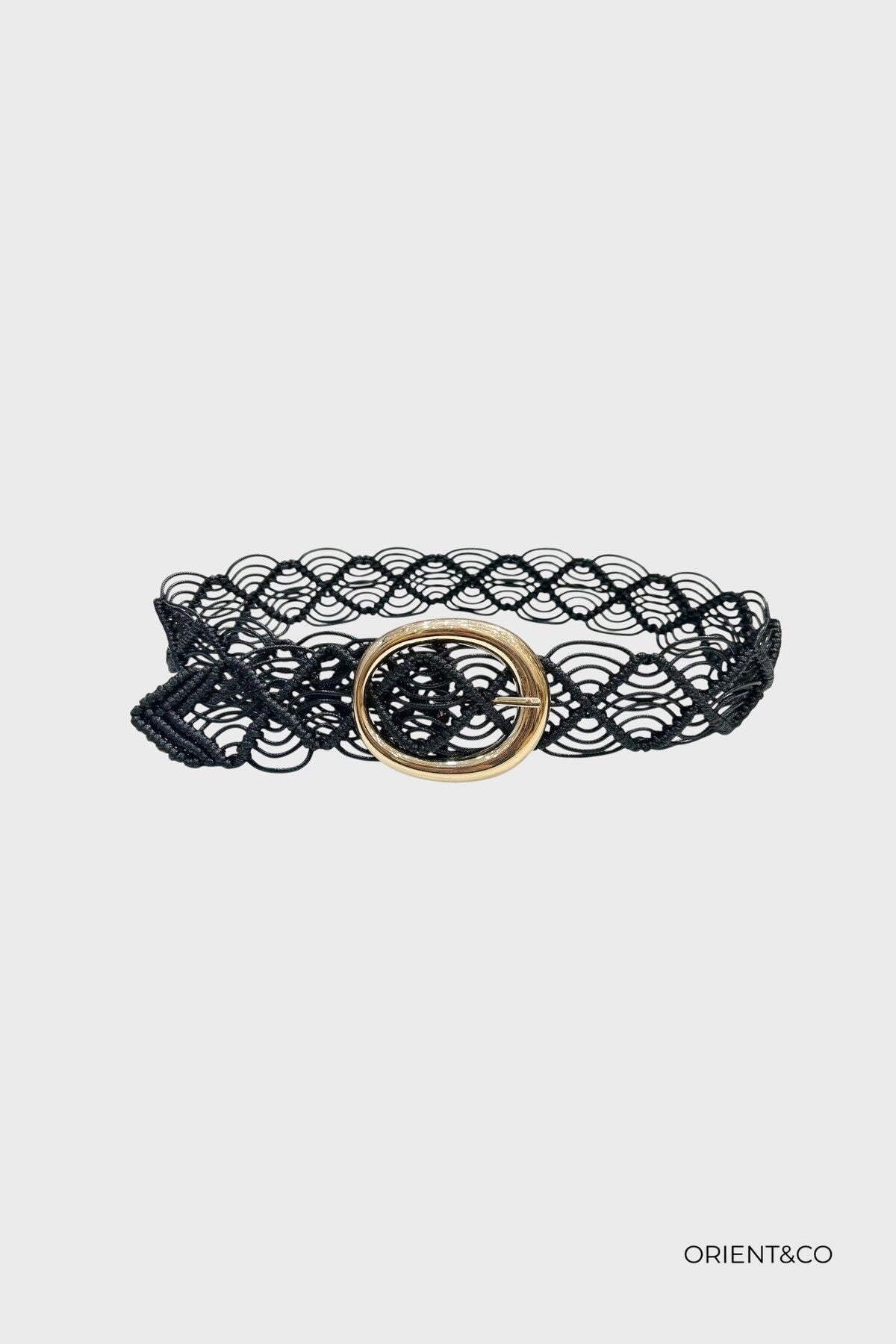 Gevlochten riem zwart - productfoto