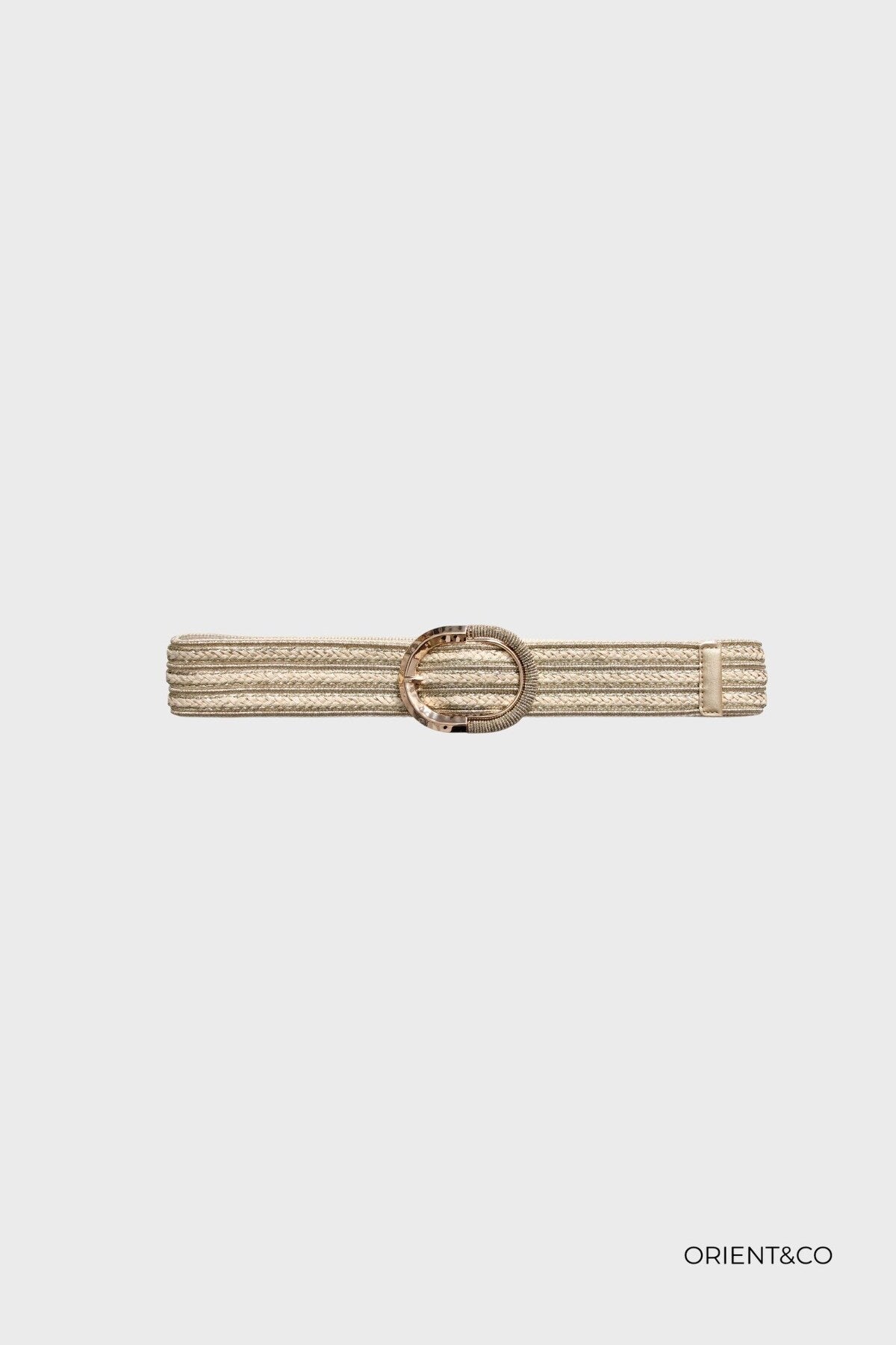 Brede gestreepte riem goud/metallic - productfoto