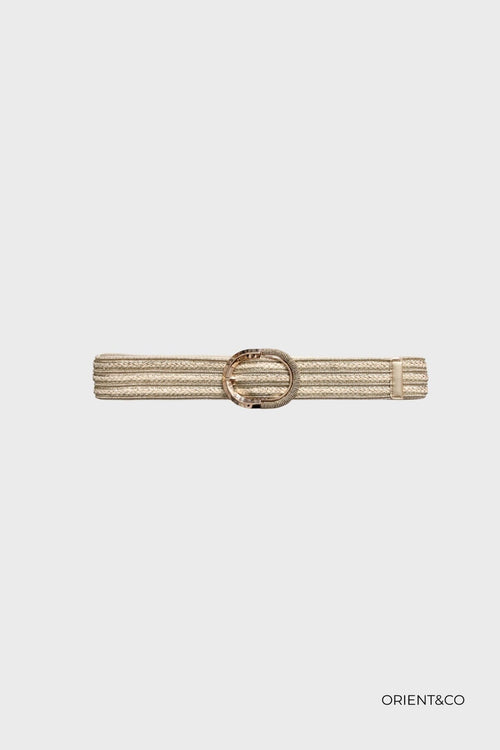 Brede gestreepte riem goud/metallic - productfoto