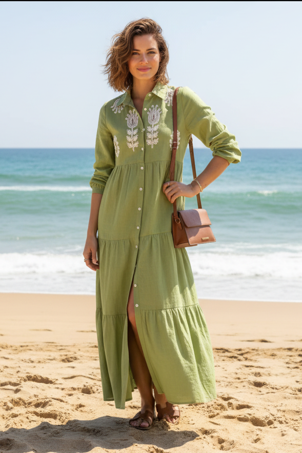 Dress Nana Groen - Strand