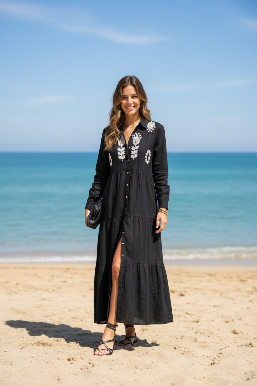 Dress Nana Zwart - Strand