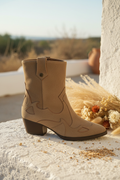 Suède Enkellaars Beige