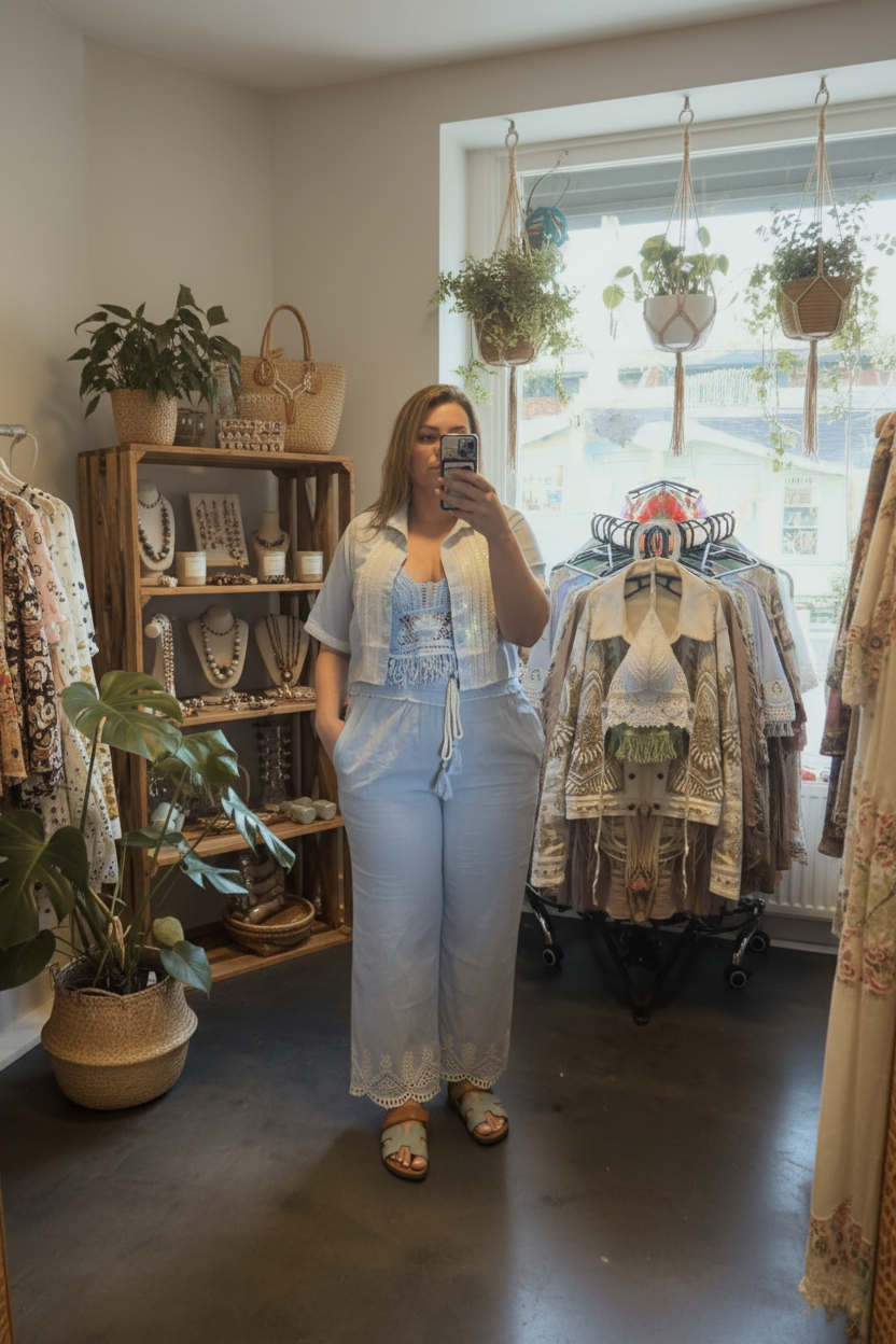 Ibiza set met glitter blouse
