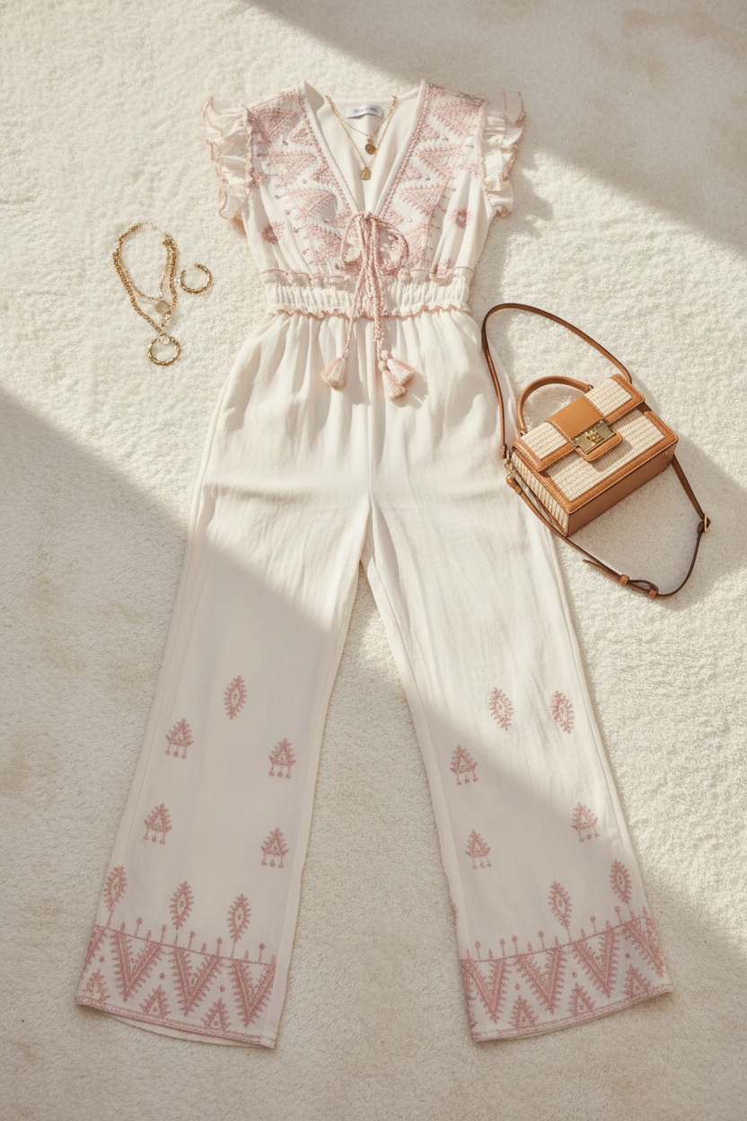 Jumpsuit Dara flatlay roze