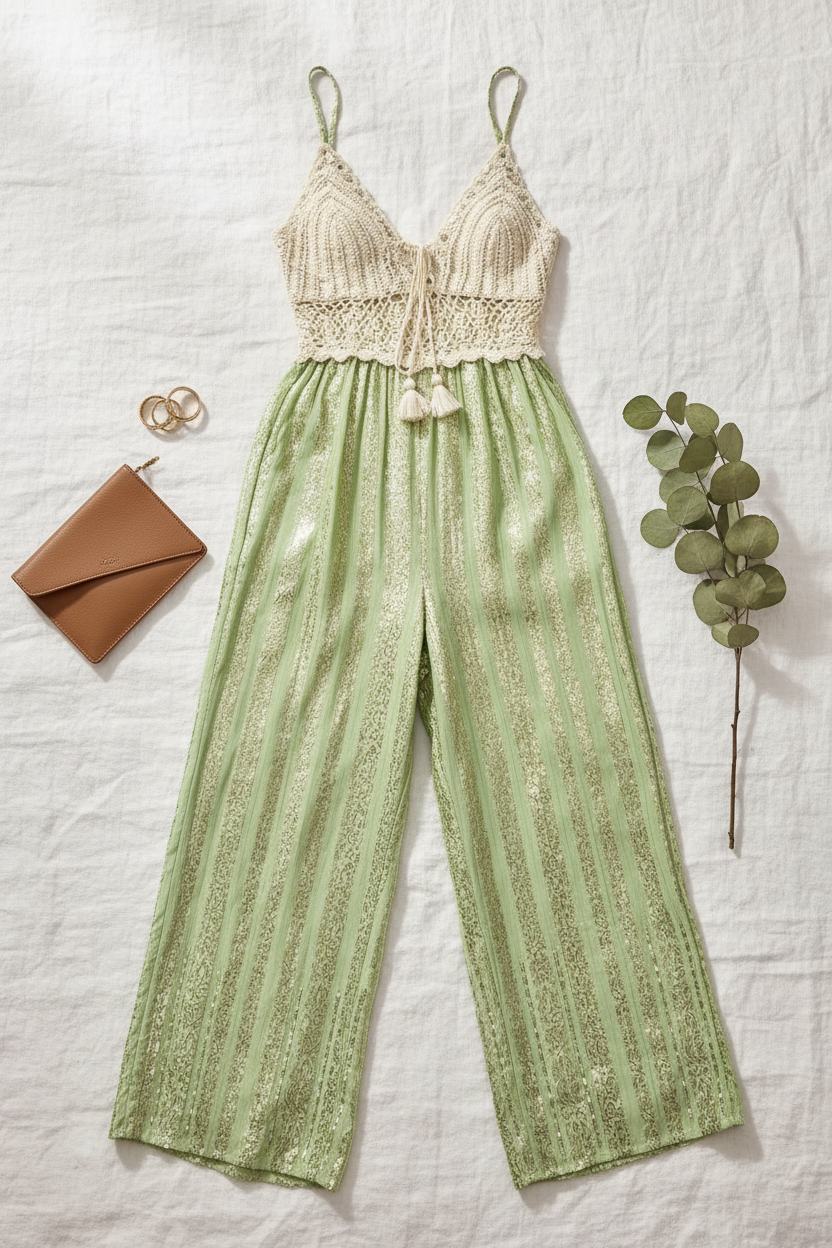 Jumpsuit flatlay groen