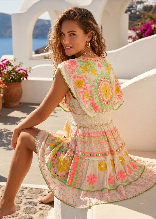 ibBan Hand Embroidered Short Dress Orla