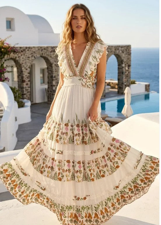 ibBan Hand Embroidered Cotton Long Dress Aina