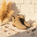 Korte Instaplaars Beige met Riempje
